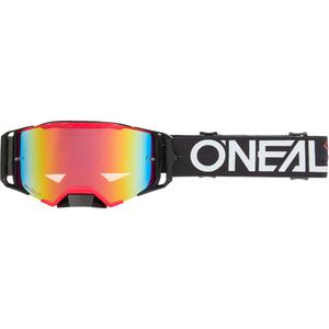 Okulary motocrossowe O´Neal B-33 Hexa czarno-czerwone (pleksiglas irydowo-czerwony)