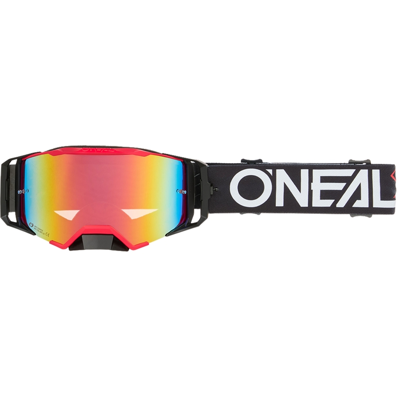 Okulary motocrossowe O´Neal B-33 Hexa czarno-czerwone (pleksiglas irydowo-czerwony)