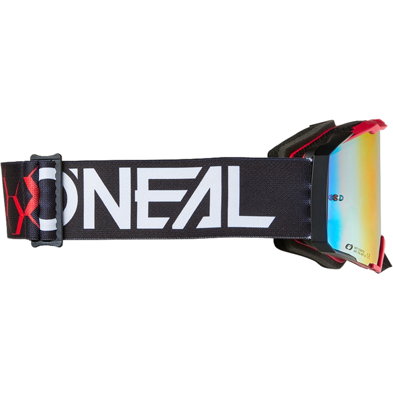 Okulary motocrossowe O´Neal B-33 Hexa czarno-czerwone (pleksiglas irydowo-czerwony)