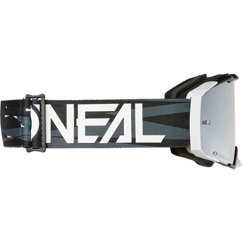 Gogle motocrossowe O´Neal B-33 Ictus czarno-białe (srebrne lustrzane pleksi)