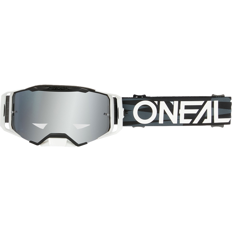Gogle motocrossowe O´Neal B-33 Ictus czarno-białe (srebrne lustrzane pleksi)