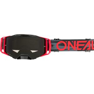 Gogle motocrossowe O´Neal B-33 Ictus czarno-czerwone (szary pleksi)