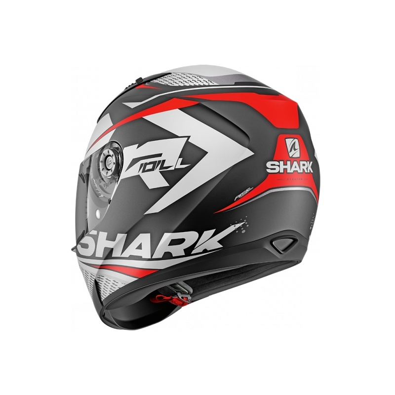 Integralny kask motocyklowy SHARK RIDILL 1.2 Stratom Mat szaro-biało-czerwony