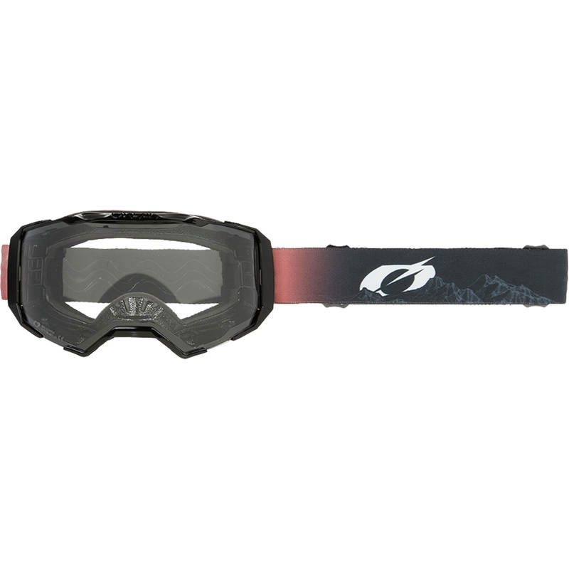 Gogle motocrossowe O´Neal B-22 Covert czarno-czerwone (przezroczyste pleksi)