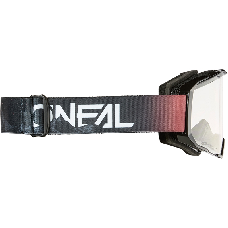 Gogle motocrossowe O´Neal B-22 Covert czarno-czerwone (przezroczyste pleksi)