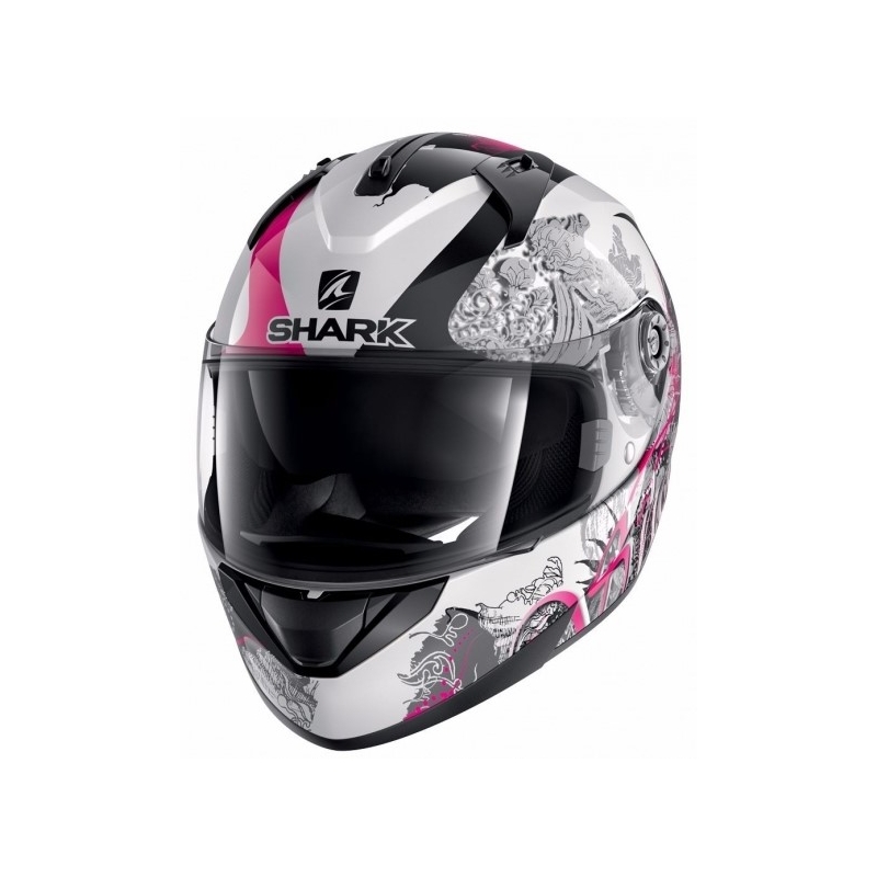 Integralny kask motocyklowy SHARK RIDILL 1.2 Spring biało-czarno-różowy