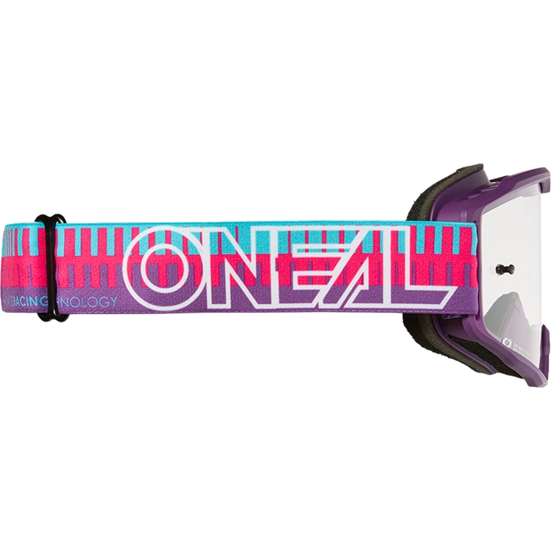 Okulary motocrossowe O´Neal B-10 Striped różowo-fioletowe (przezroczyste pleksi)