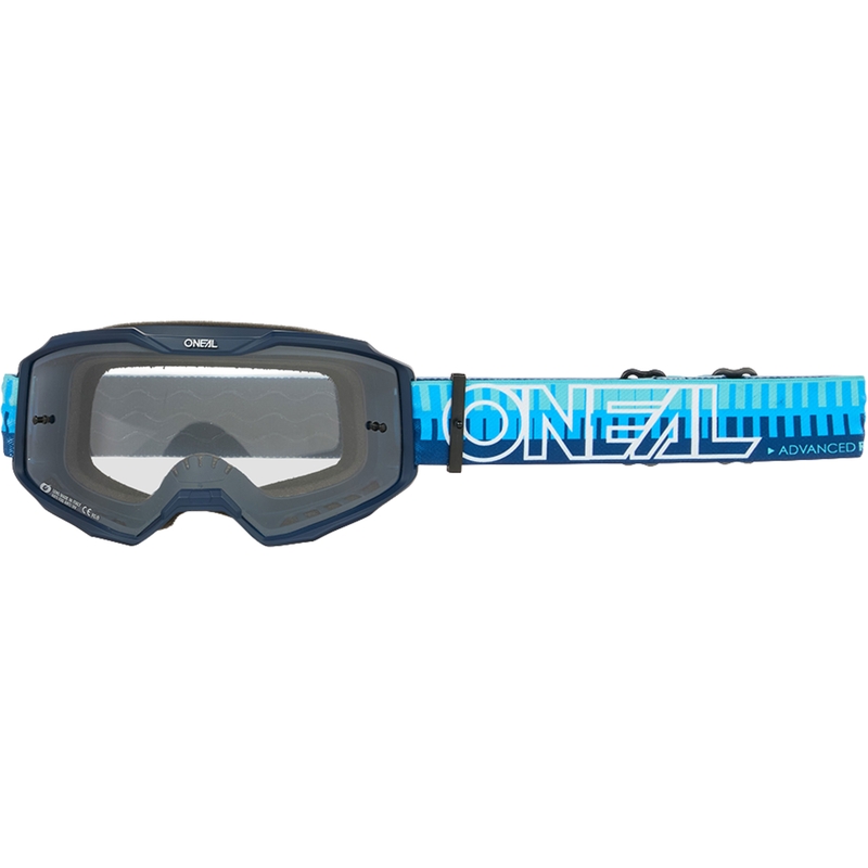 Okulary motocrossowe O´Neal B-10 Striped blue (przezroczyste pleksi)