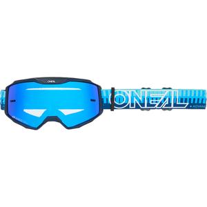 Okulary motocrossowe O´Neal B-10 Striped blue (pleksiglas irydowo-niebieski)