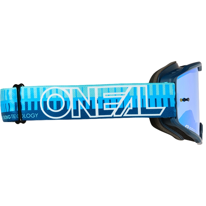 Okulary motocrossowe O´Neal B-10 Striped blue (pleksiglas irydowo-niebieski)