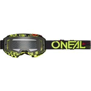 Okulary motocrossowe O´Neal B-10 Attack czarno-żółte (przezroczyste pleksi)