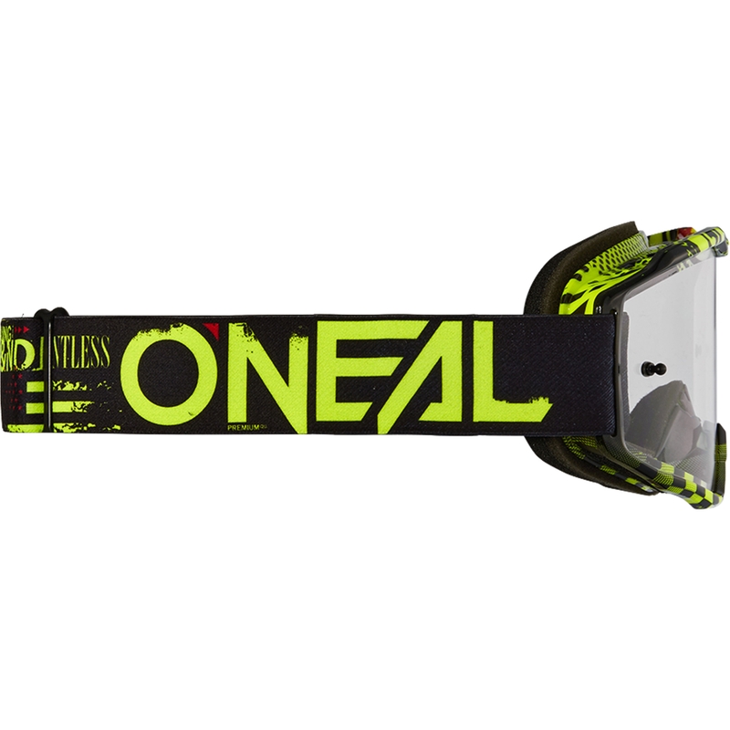 Okulary motocrossowe O´Neal B-10 Attack czarno-żółte (przezroczyste pleksi)