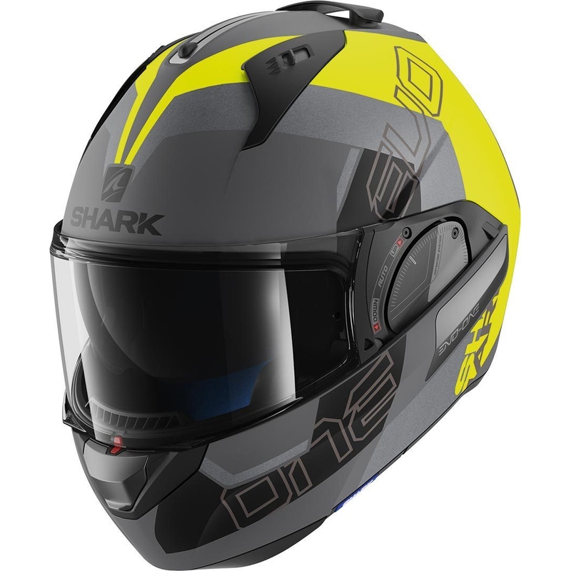 Kask z podnoszoną szczęką SHARK EVO-ONE 2 Slasher Mat srebrno-czarno-żółty wyprzedaż