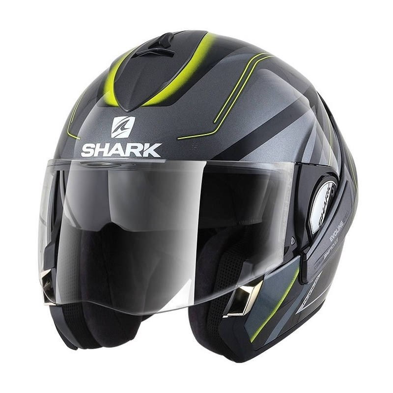 Kask z podnoszoną szczęką SHARK EVOLINE 3 Hyrium Mat szaro-czarno-żółty wyprzedaż