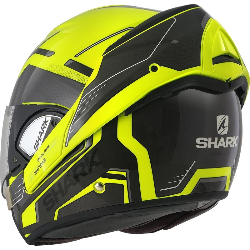 Kask z podnoszoną szczęką SHARK EVOLINE 3 Hataum czarno-fluo żółty wyprzedaż