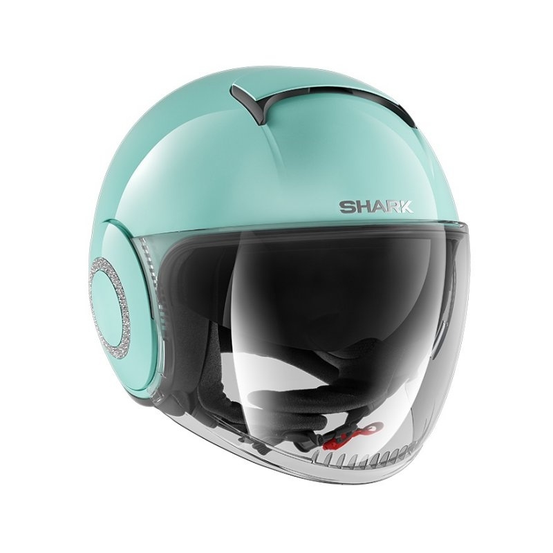 Otwarty kask motocyklowy SHARK NANO CRYSTAL by Swarovski zielony