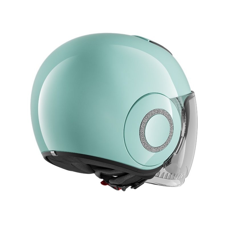 Otwarty kask motocyklowy SHARK NANO CRYSTAL by Swarovski zielony