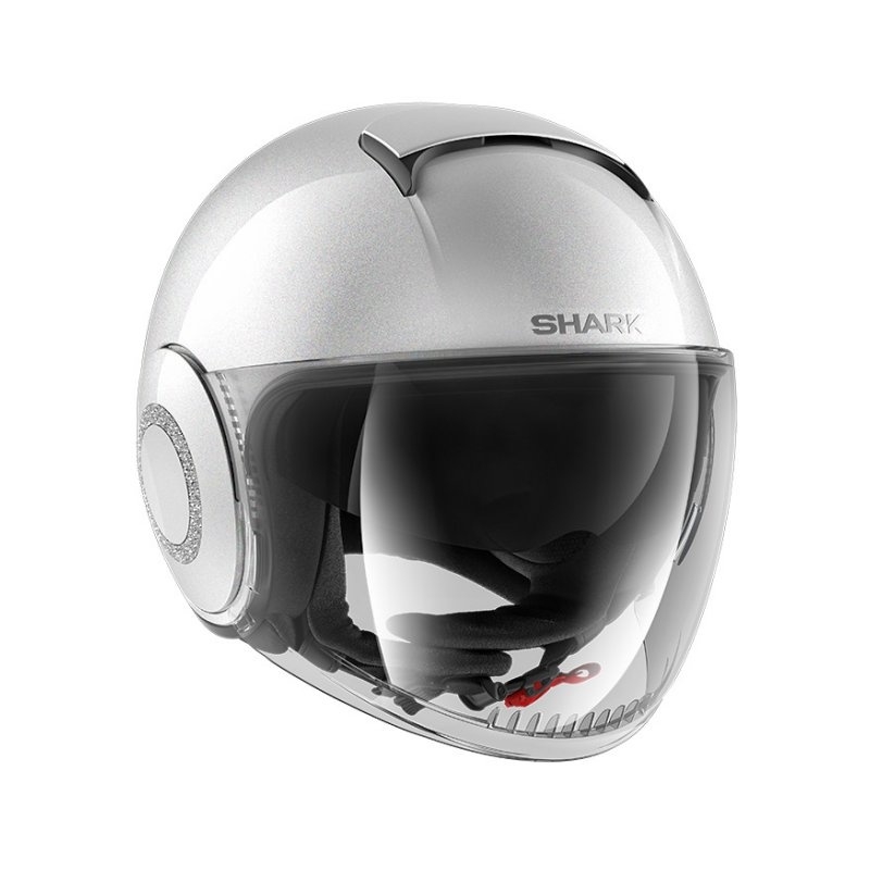 Otwarty kask motocyklowy SHARK NANO CRYSTAL by Swarovski srebrny wyprzedaż