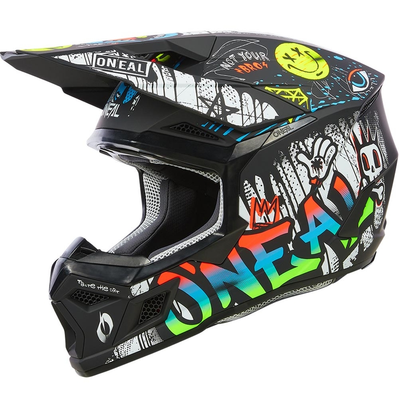 Kask motocrossowy dziecięcy O'Neal 3SRS Rancid czarno-biały
