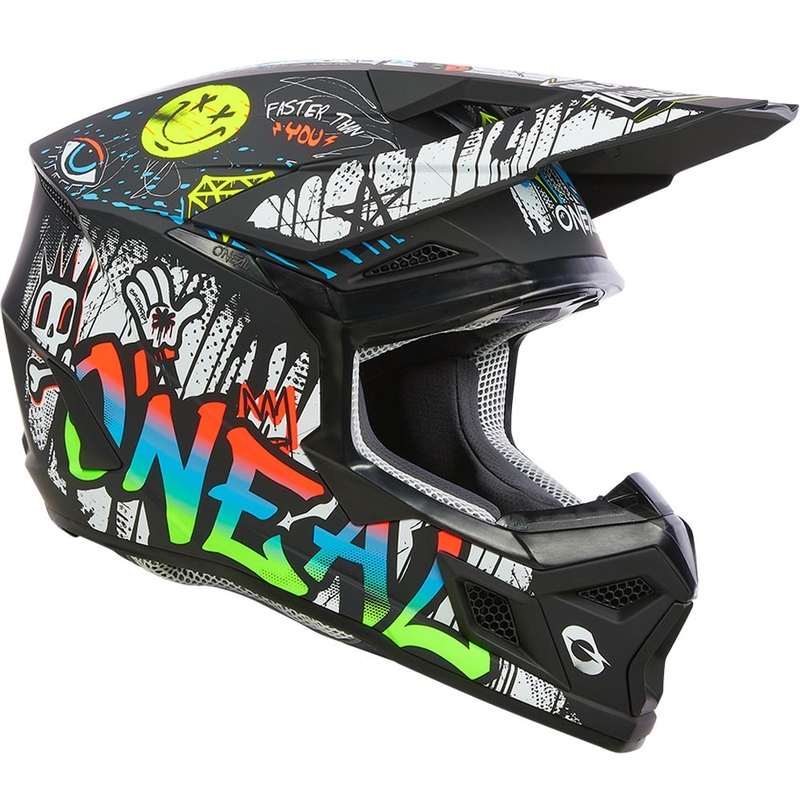 Kask motocrossowy dziecięcy O'Neal 3SRS Rancid czarno-biały