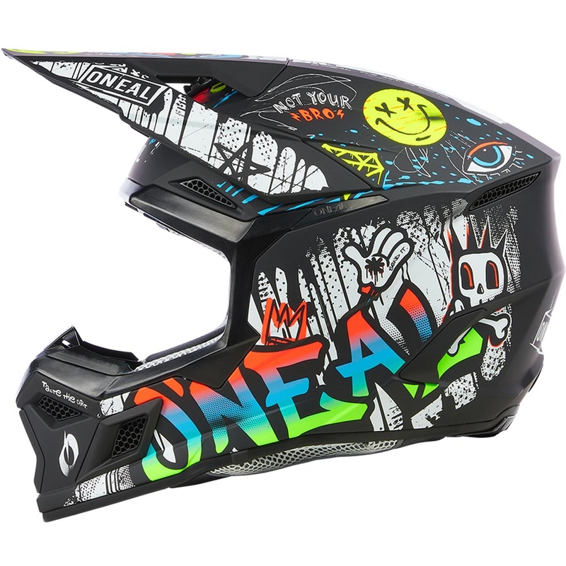 Kask motocrossowy dziecięcy O'Neal 3SRS Rancid czarno-biały