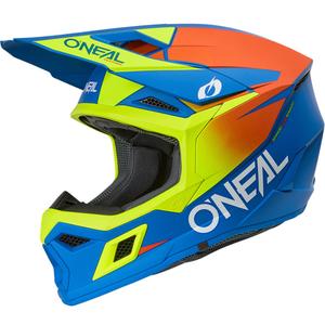 Kask motocrossowy dziecięcy O'Neal 3SRS Solid matowy niebiesko-fluo żółty