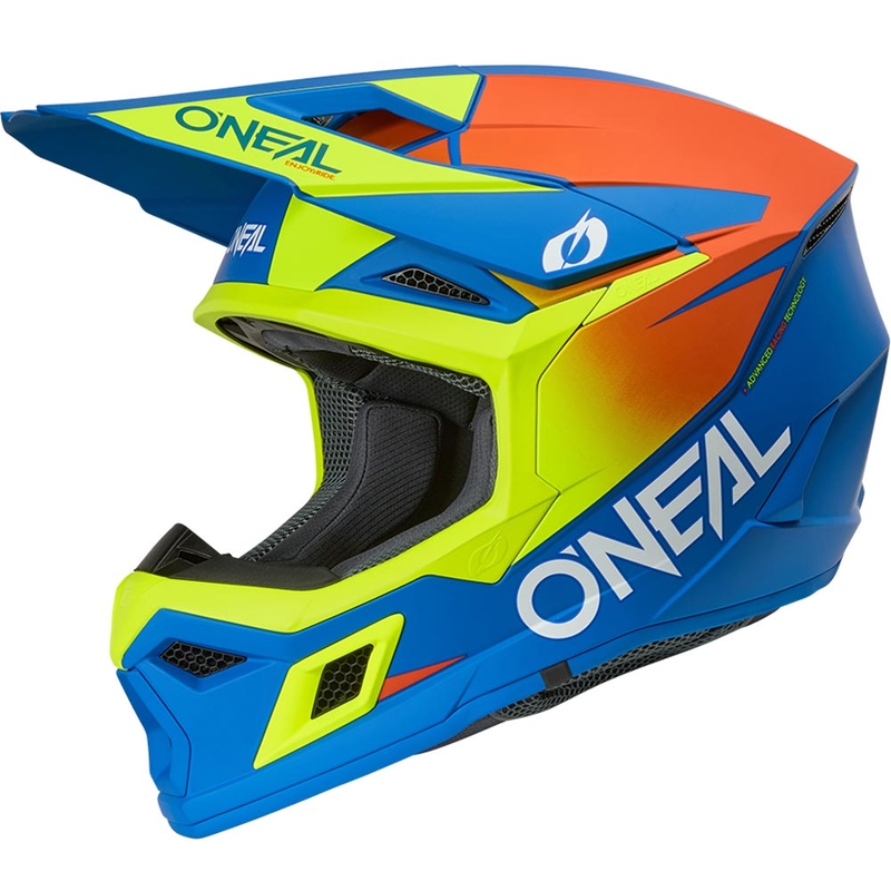 Kask motocrossowy dziecięcy O'Neal 3SRS Solid matowy niebiesko-fluo żółty