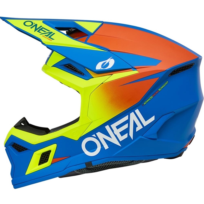 Kask motocrossowy dziecięcy O'Neal 3SRS Solid matowy niebiesko-fluo żółty