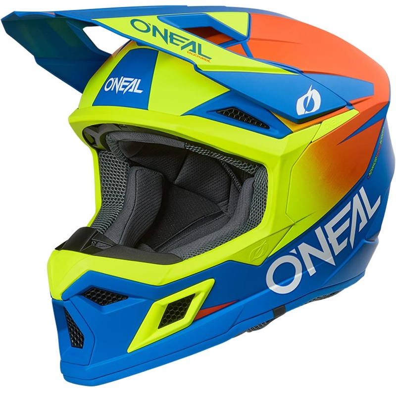 Kask motocrossowy dziecięcy O'Neal 3SRS Solid matowy niebiesko-fluo żółty