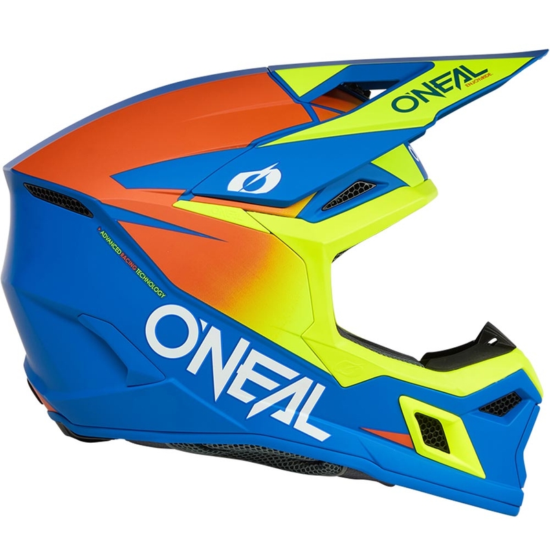 Kask motocrossowy dziecięcy O'Neal 3SRS Solid matowy niebiesko-fluo żółty