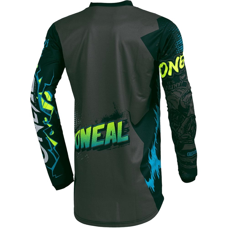 Koszulka motocrossowa dla dzieci O'Neal Element Villain w kolorze szarym