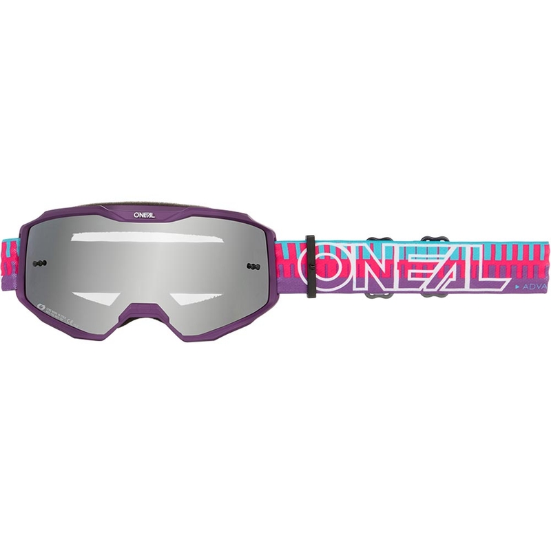 Okulary motocrossowe dziecięce O'Neal B-10 w paski różowo-fioletowe