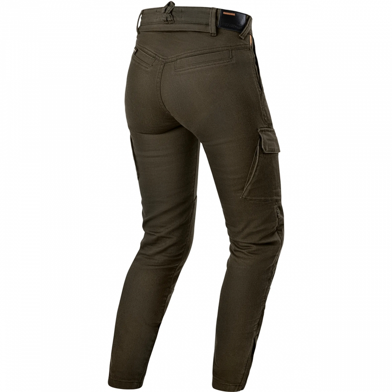 Damskie jeansy motocyklowe o skróconym kroju Shima Recon zielone