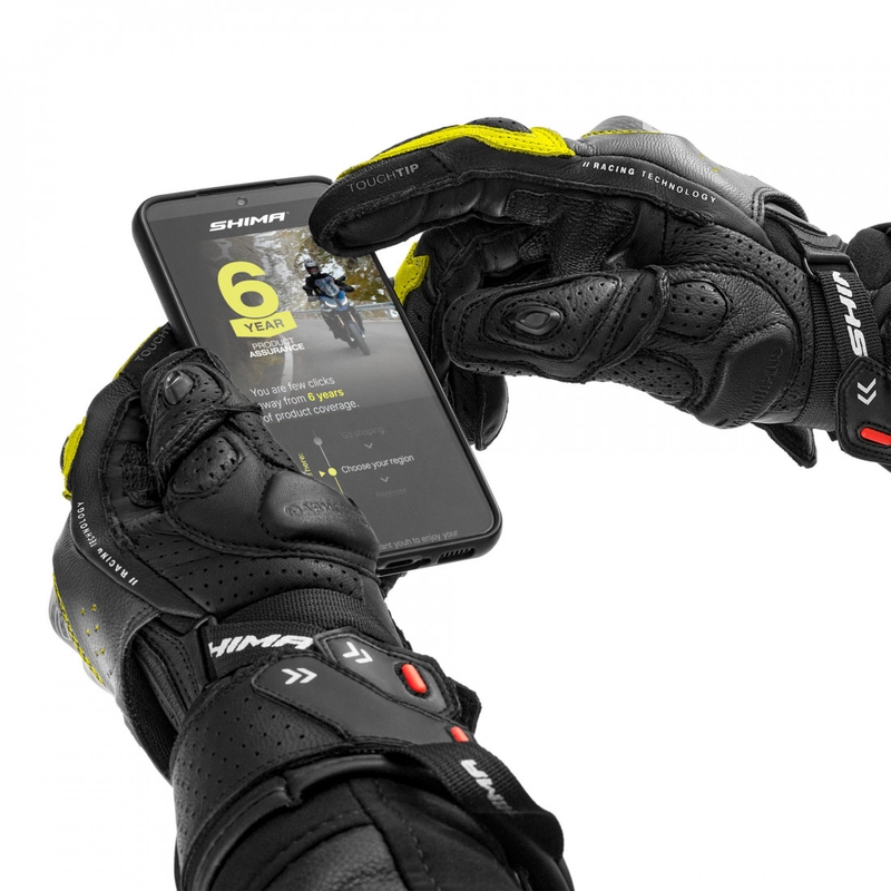 Rękawice motocyklowe Shima RS-3 fluorescencyjne żółte