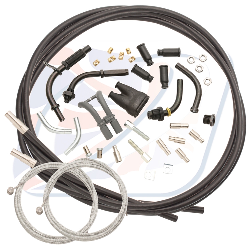 Universal throttle cable kit Venhill 1,35m (4 stroke) Black