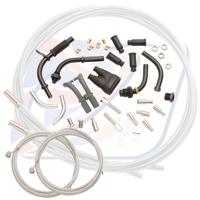 Universal throttle cable kit Venhill 1,35m (4 stroke) White