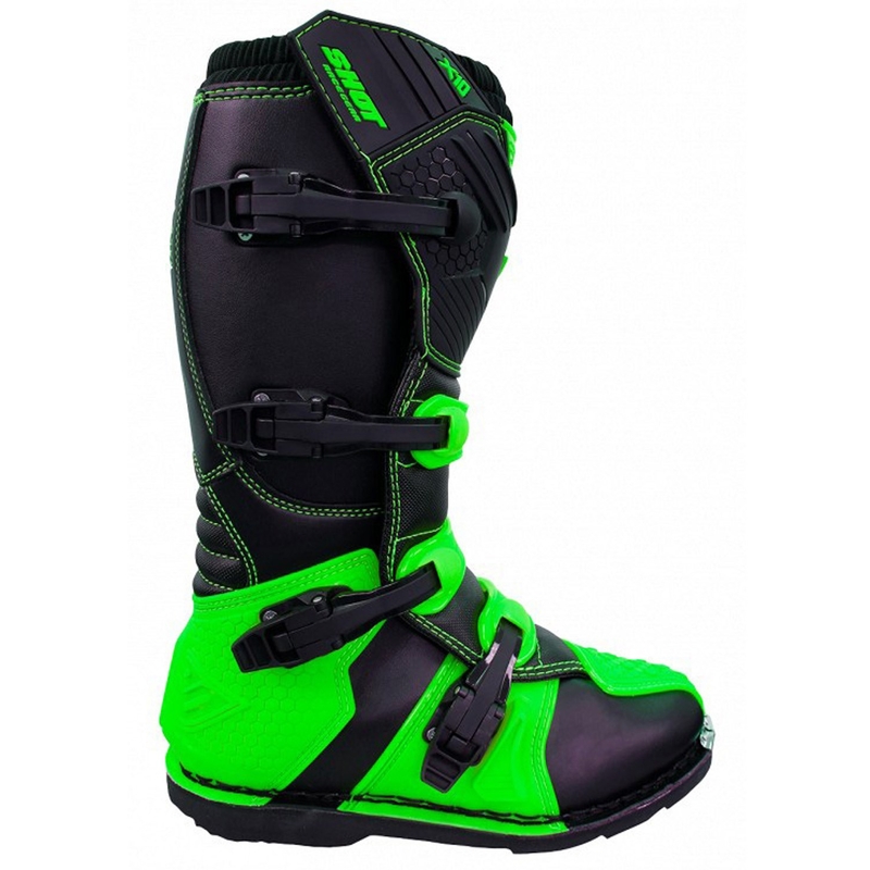 Buty motocyklowe Shot X10 czarno-fluo zielone