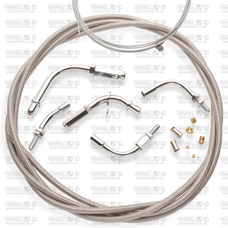 Universal throttle cable kit Venhill braided