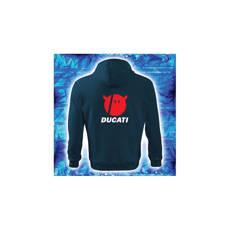 Bluza z motywem Ducati navy z kapturem wyprzedaż