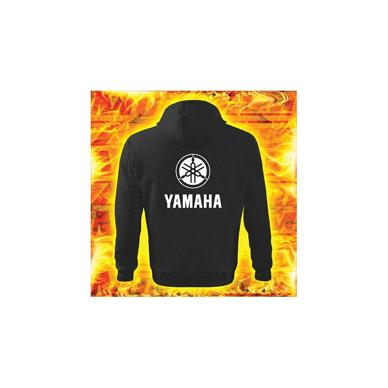 Bluza z motywem Yamaha czarna z kapturem