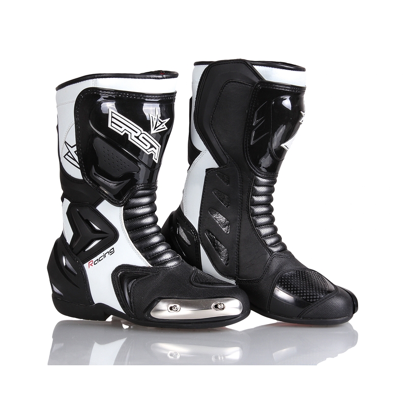 Moto buty RSA Racing II biało-czarne - II. jakość
