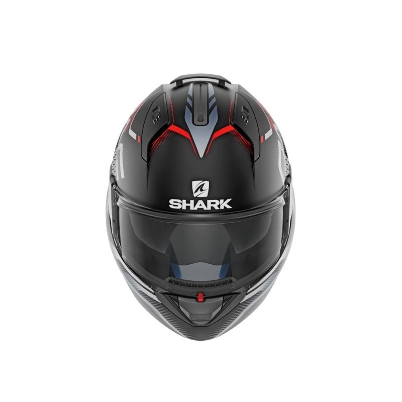 Kask z podnoszoną szczęką SHARK EVO-ONE 2 Keenser Mat czarno-srebrno-czerwony