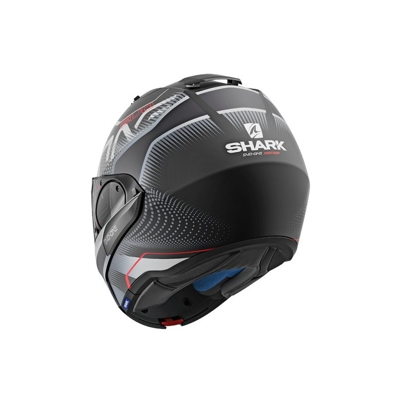 Kask z podnoszoną szczęką SHARK EVO-ONE 2 Keenser Mat czarno-srebrno-czerwony