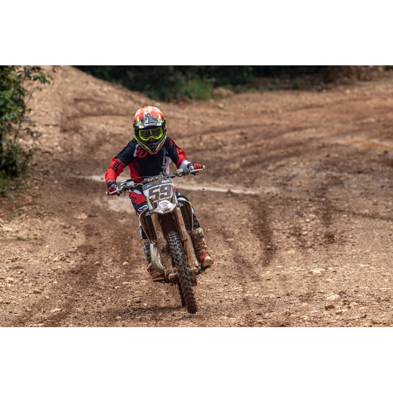 Dziecięce motokrosowe spodnie Shot DEVO Ultimate czarno-czerwone
