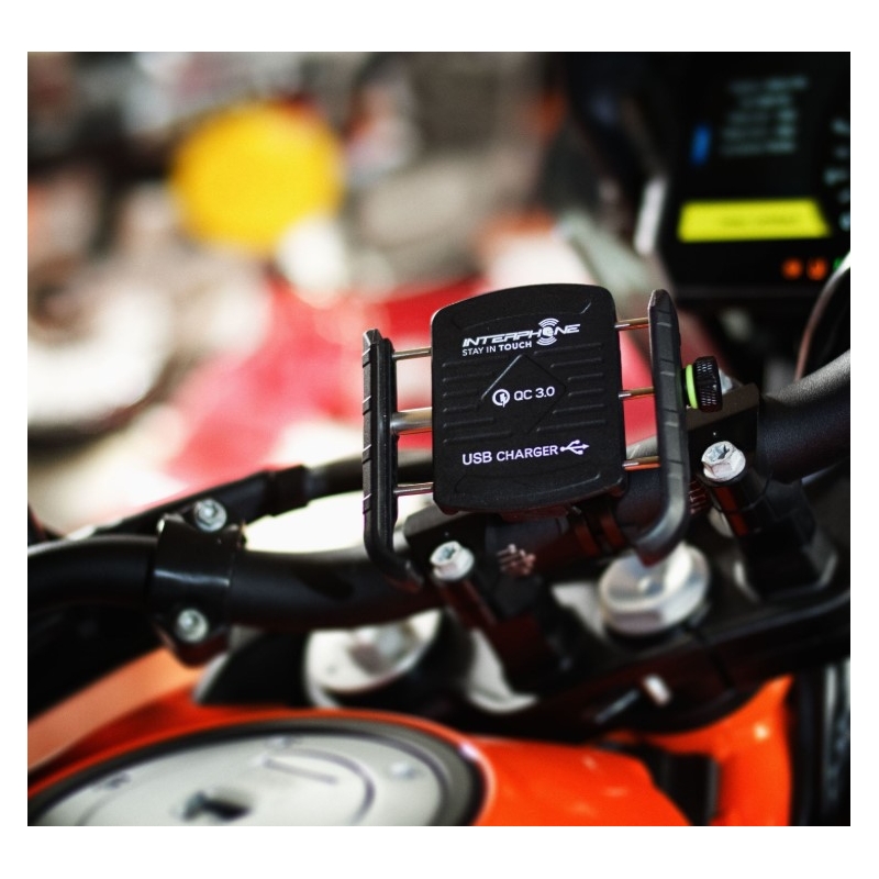 Uniwersalny uchwyt Interphone Motocrab z portem USB