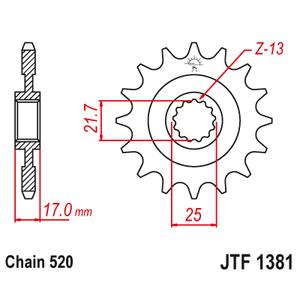 Front sprocket JT JTF 1381-15 15T, 520