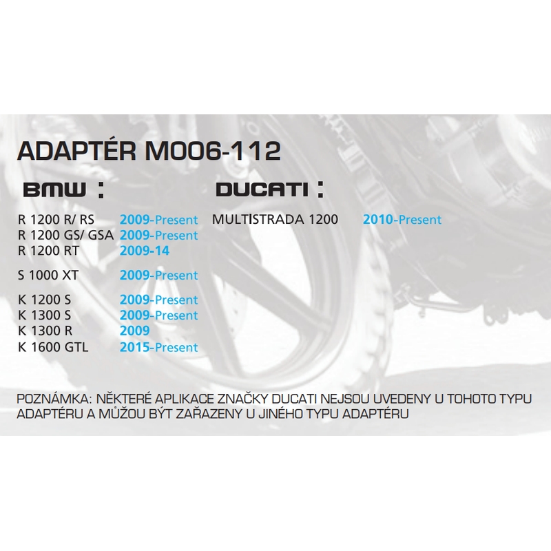 Adapter do tankbagów Oxford -  BMW, Ducati