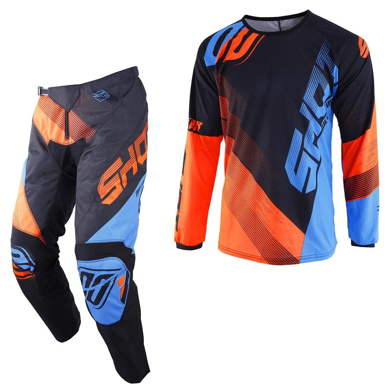 Komplet (bluza + spodnie) Shot DEVO Ultimate niebiesko-fluo pomarańczowy
