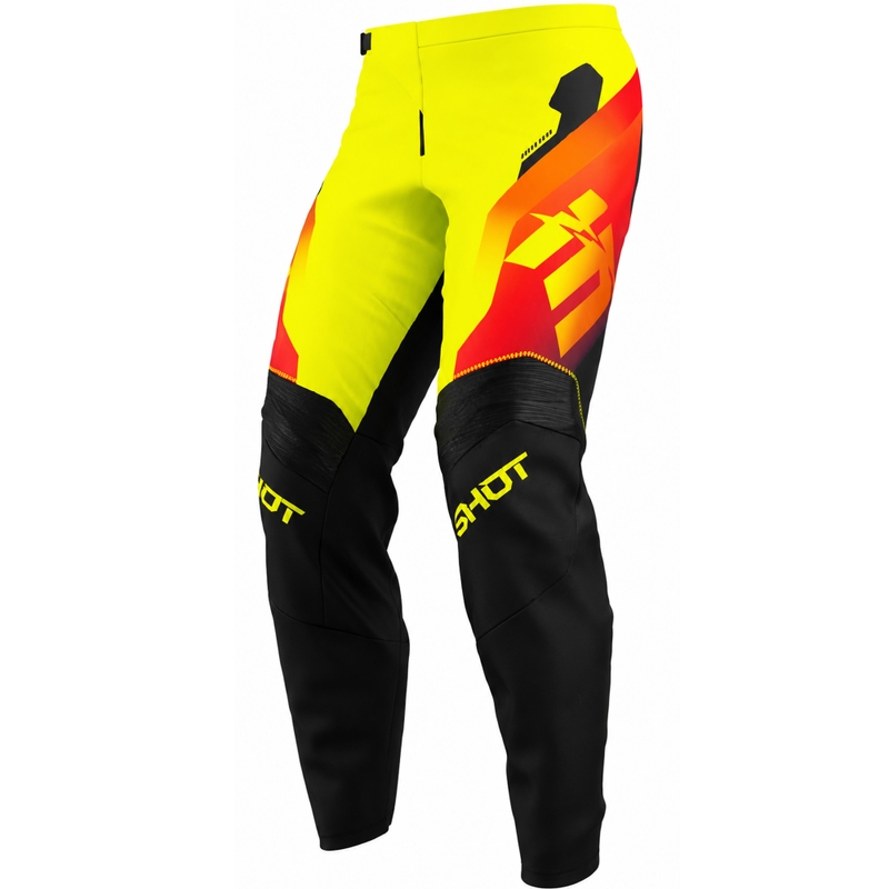 Spodnie motocrossowe Shot Draw Rocket dla dzieci w kolorze fluorescencyjnym i żółtym