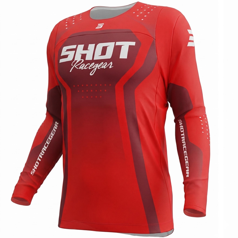 Koszulka motocrossowa Shot Contact Stream czerwona